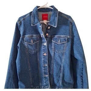 Gloria Vanderbilt Denim Jacket Womens XL Blue Excellent Trucker Jean Coat